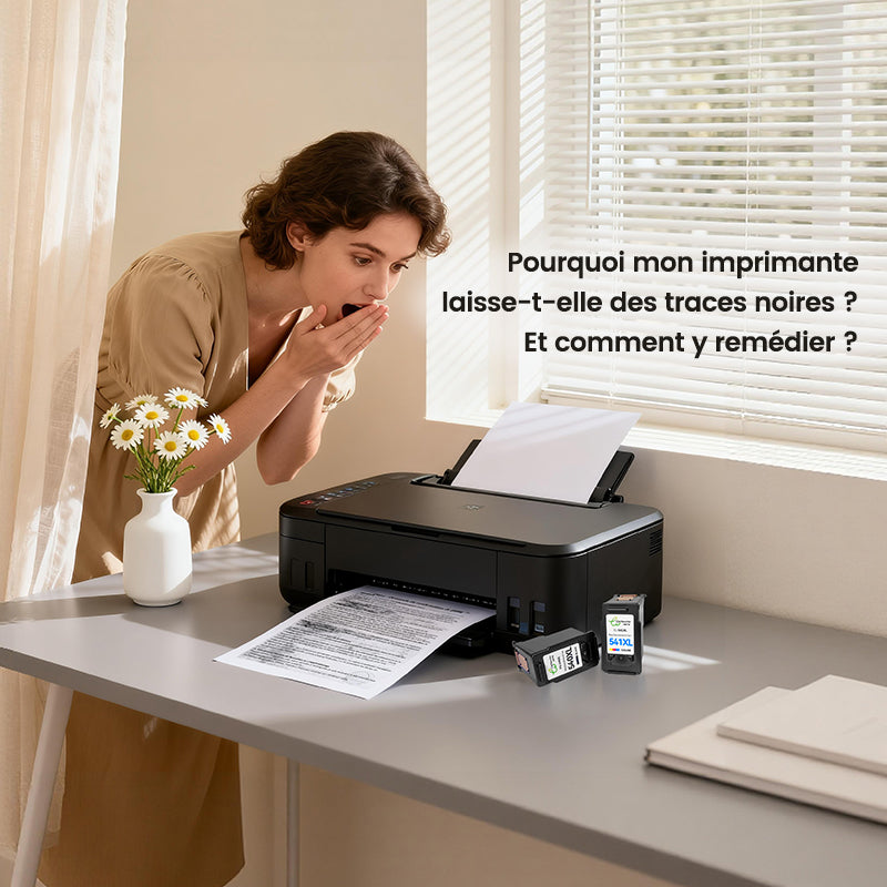 Pourquoi mon imprimante laisse-t-elle des traces noires ? Et comment y remédier ?