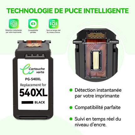 540-541XL – Cartouches d'encre compatibles pour Canon PG-540 XL CL-541 XL | Grande Capacité | Haute performance