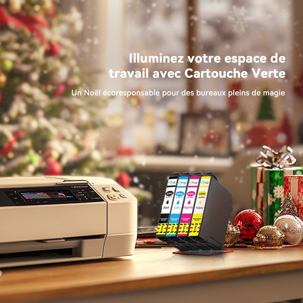 Illuminez votre espace de travail avec Cartouche Verte : Un Noël écoresponsable pour des bureaux pleins de magie 🎄 - Cartouche verte