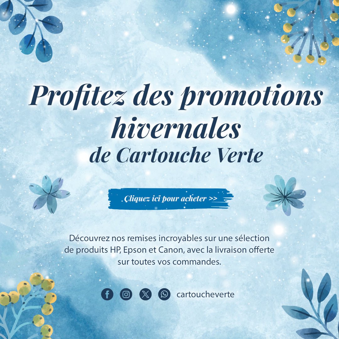 Profitez des promotions hivernales de Cartouche Verte – Des offres imbattables sur vos consommables d'impression ! - Cartouche verte
