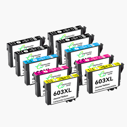 EPSON 603XL Cartouche d'encre compatible （Noir et Couleur）| Recyclée et écologique-Indication niveau d encre