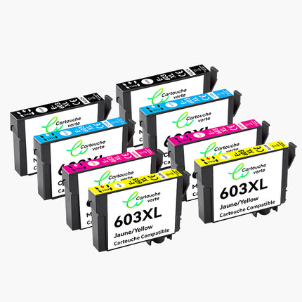 EPSON 603XL Cartouche d'encre compatible （Noir et Couleur）| Recyclée et écologique-Indication niveau d encre