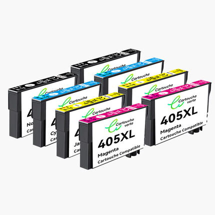 EPSON 405XL Cartouche d'encre compatible （Noir et Couleur）| Recyclée et écologique-Indication niveau d encre