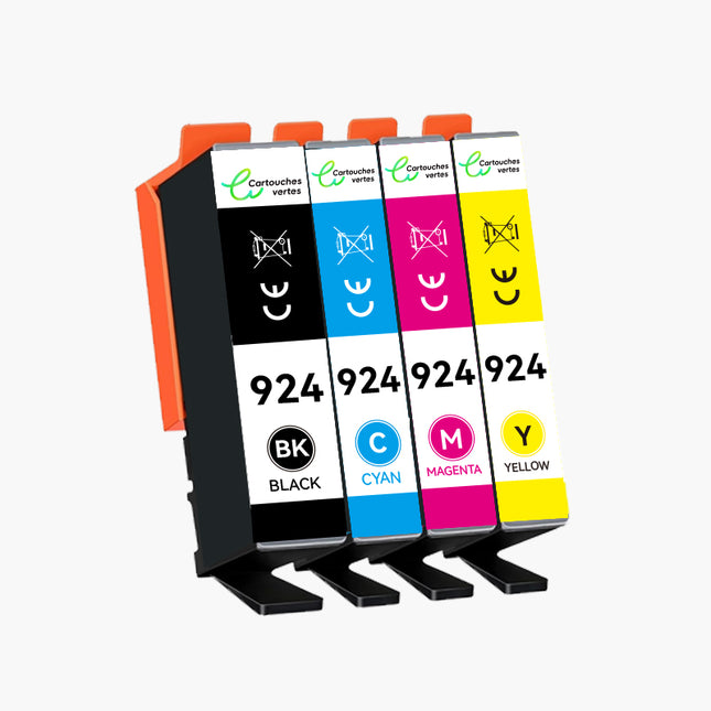 HP 924E Cartouche d'encre compatible - 4 Couleurs | Recyclée et écologique - Format XL