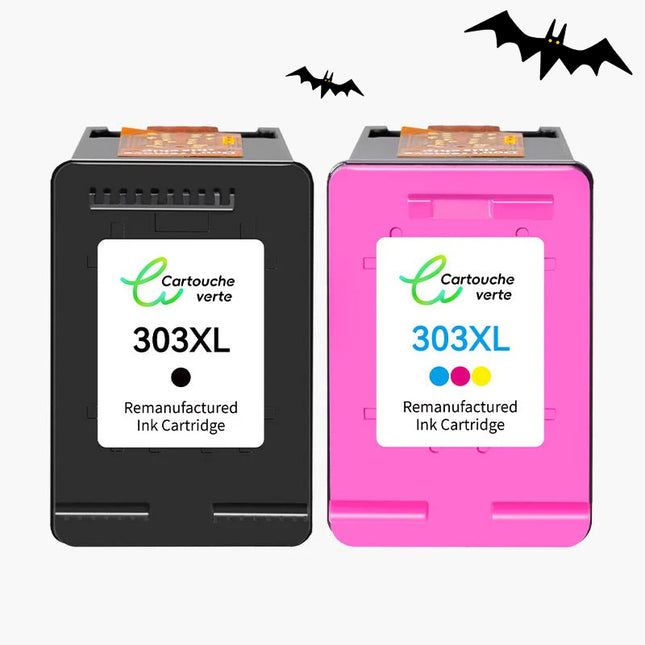 HP 303XL Compatible Black and Color Ink Cartridge | Recycled and Eco-Friendly - Ink Level Indicator - XL Size