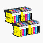BROTHER LC-123 Cartouche d'encre compatible （Noir/Couleur）| Recyclée et écologique-Indication niveau d encre - Format XL