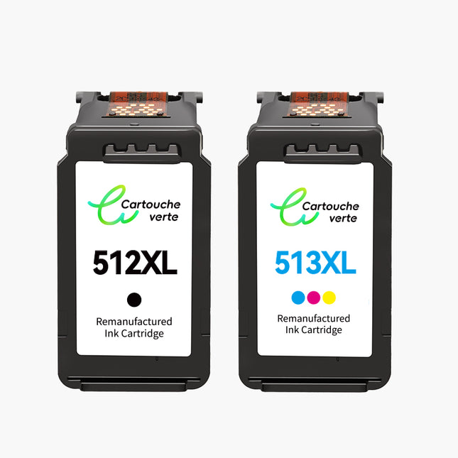 CANON PG-512XL/CL-513XL Compatible Ink Cartridge (Black/Color) | Recycled & Eco-Friendly - Ink Level Indicator - XL Size