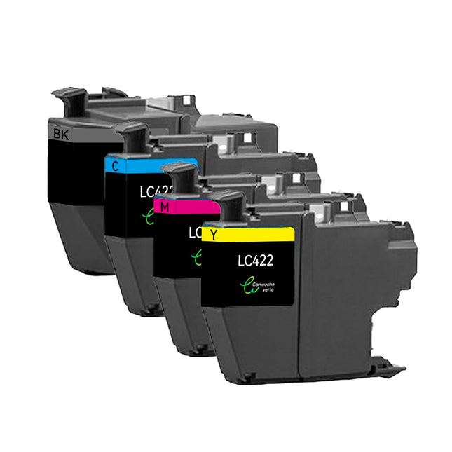 BROTHER LC3213 Cartouche d'encre compatible （Noir/Couleur）| Recyclée et écologique-Indication niveau d encre - Format XL