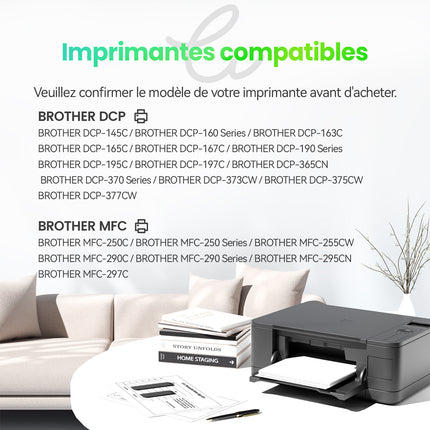 BROTHER LC980/1100 Compatible Ink Cartridge - 4 Colors | Recycled and Eco-Friendly