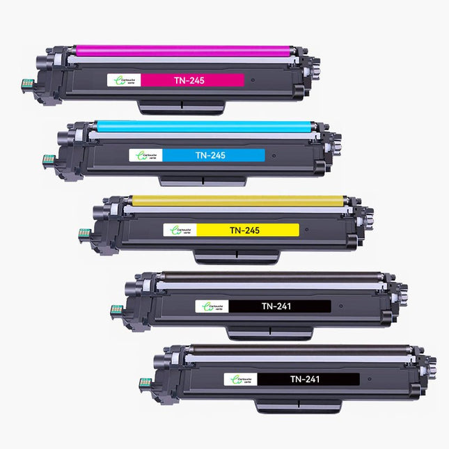 BROTHER TN - 241/TN - 245 TN241/TN245 Compatible Toner - 4 Couleurs - Format Standard | Cartouche verte - Cartouche verte