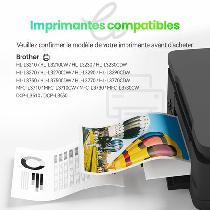 BROTHER TN - 247 /TN247 Compatible Toner - 4 Couleurs（Format Standard) | Cartouche verte - Cartouche verte