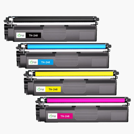 BROTHER TN - 248/TN248 Compatible Toner - 4 Couleurs - Format Standard | Cartouche verte - Cartouche verte