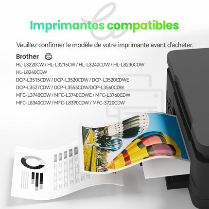 BROTHER TN - 248/TN248 Compatible Toner - 4 Couleurs - Format Standard | Cartouche verte - Cartouche verte