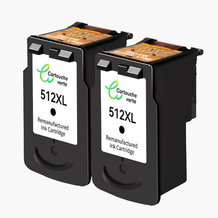 CANON PG - 512XL/CL - 513XL Cartouche d'encre compatible （Noir/Couleur）| Recyclée et écologique - Indication niveau d encre - Format XL - Cartouche verte