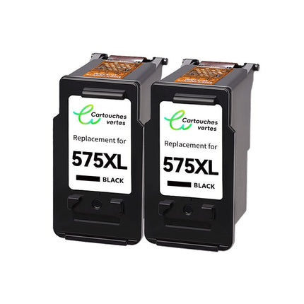 CANON PG - 575XL/CL - 576XL Cartouche d'encre compatible （Noir/Couleur）| Recyclée et écologique - Indication niveau d encre - Format XL - Cartouche verte