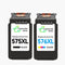 CANON PG - 575XL/CL - 576XL Cartouche d'encre compatible （Noir/Couleur）| Recyclée et écologique - Indication niveau d encre - Format XL - Cartouche verte