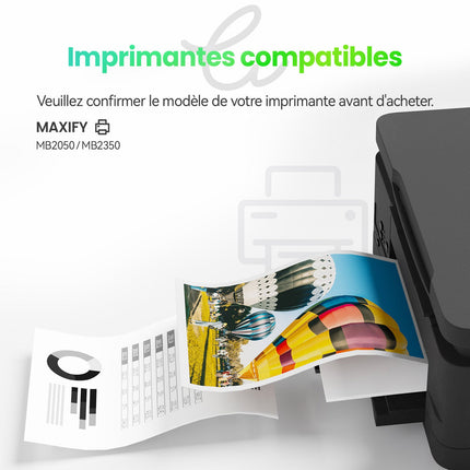 CANON PGI - 1500XL Cartouche d'encre compatible - 4 Couleurs | Recyclée et écologique - Format XL - Cartouche verte
