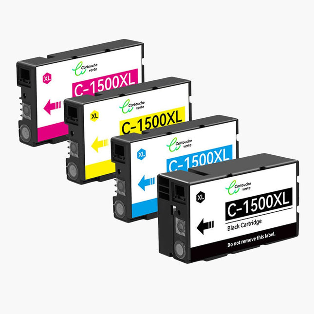 CANON PGI - 1500XL Cartouche d'encre compatible - 4 Couleurs | Recyclée et écologique - Format XL - Cartouche verte