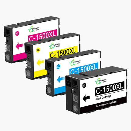 CANON PGI - 1500XL Cartouche d'encre compatible - 4 Couleurs | Recyclée et écologique - Format XL - Cartouche verte