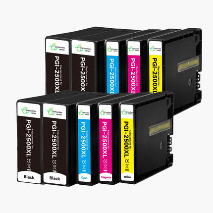 CANON PGI - 2500XL Cartouche d'encre compatible - 4 Couleurs | Recyclée et écologique - Format XL - Cartouche verte