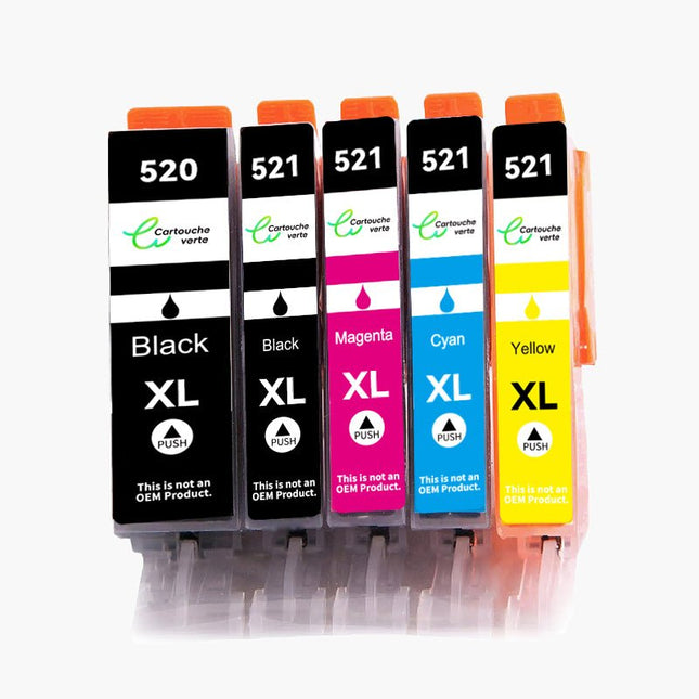 CANON PGI - 520/CLI - 521XL Cartouche d'encre compatible - 4 Couleurs | RecyclĂ©e et Ă©cologique - Format XL - Cartouche verte