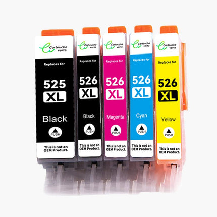 CANON PGI - 525/CLI - 526 XL Cartouche d'encre compatible - 4 Couleurs | Recyclée et écologique - Format XL - Cartouche verte