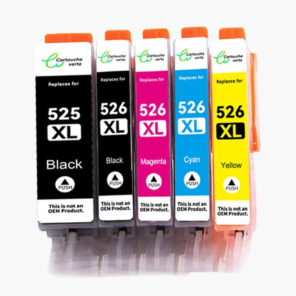CANON PGI - 525/CLI - 526 XL Cartouche d'encre compatible - 4 Couleurs | Recyclée et écologique - Format XL - Cartouche verte