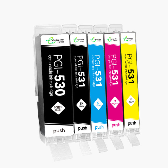 CANON PGI-530 / CLI-531 Compatible Ink Cartridge - 4 Colors (Black/Color) | Recycled &amp; Eco-Friendly - XL Size