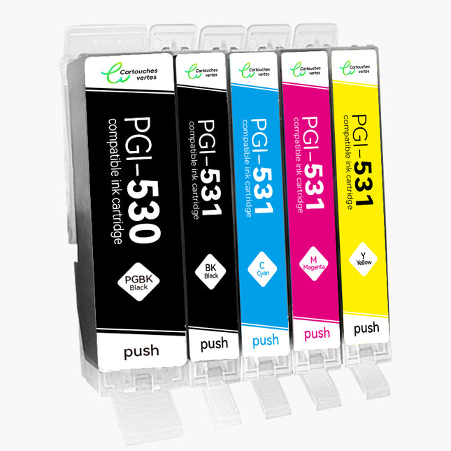 CANON PGI-530 / CLI-531 Compatible Ink Cartridge - 4 Colors (Black/Color) | Recycled &amp; Eco-Friendly - XL Size