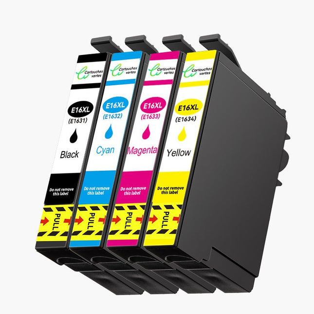 EPSON 16XL Cartouche d'encre Compatible - 4 Couleurs | Recyclée et écologique - Format XL - Cartouche verte