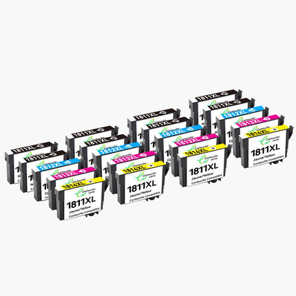 EPSON 18XL Cartouche d'encre Compatible - 4 Couleurs | Recyclée et écologique - Format XL - Cartouche verte