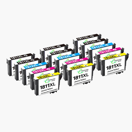 EPSON 18XL Cartouche d'encre Compatible - 4 Couleurs | Recyclée et écologique - Format XL - Cartouche verte
