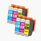 2 cyaan, 2 magenta, 2 geel