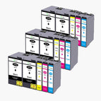 6 Zwart, 3 Cyaan, 3 Magenta, 3 Geel
