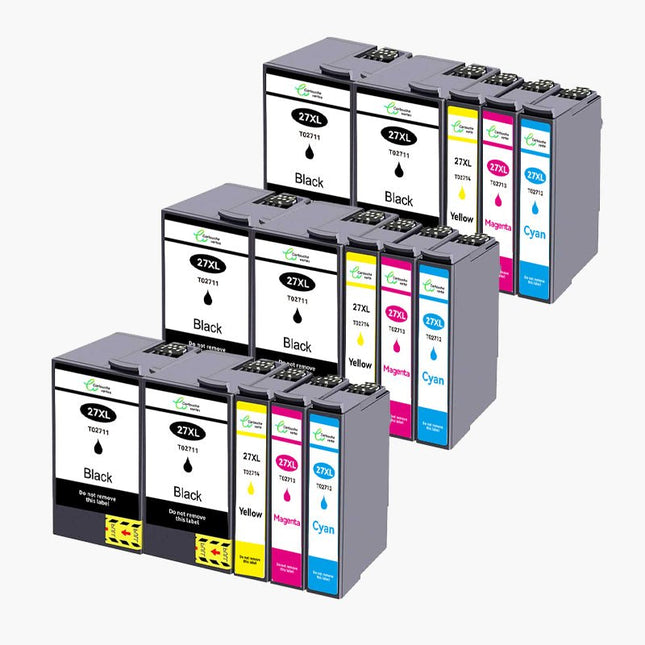 EPSON 27XL Cartouche d'encre compatible - 4 Couleurs | Recyclée et écologique - Format XL - Cartouche verte