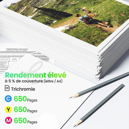 EPSON 33XL Cartouche d'encre Compatible - 4 Couleurs | Recyclée et écologique - Format XL - Cartouche verte