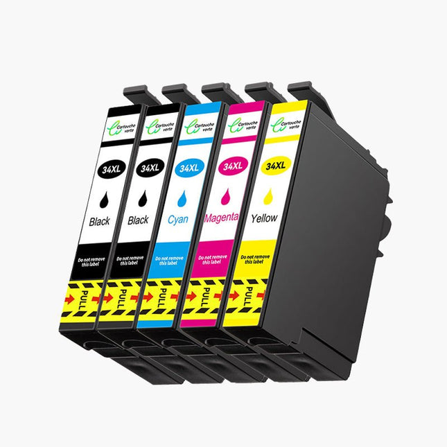 EPSON 34XL Cartouche d'encre compatible - 4 Couleurs | Recyclée et écologique - Format XL - Cartouche verte