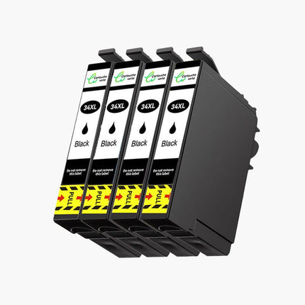 EPSON 34XL Cartouche d'encre compatible - 4 Couleurs | Recyclée et écologique - Format XL - Cartouche verte