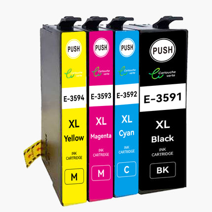 EPSON 35XL Cartouche d'encre compatible - 4 Couleurs | Recyclée et écologique - Format XL
