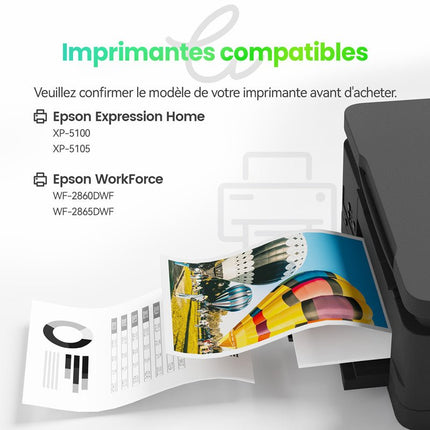 EPSON 502XL Cartouche d'encre Compatible - 4 Couleurs | Recyclée et écologique - Format XL - Cartouche verte