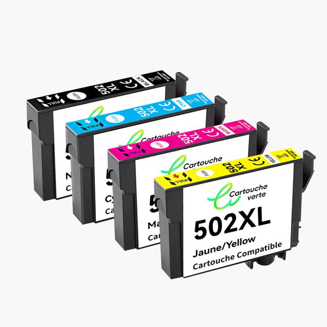EPSON 502XL Cartouche d'encre Compatible - 4 Couleurs | Recyclée et écologique - Format XL - Cartouche verte