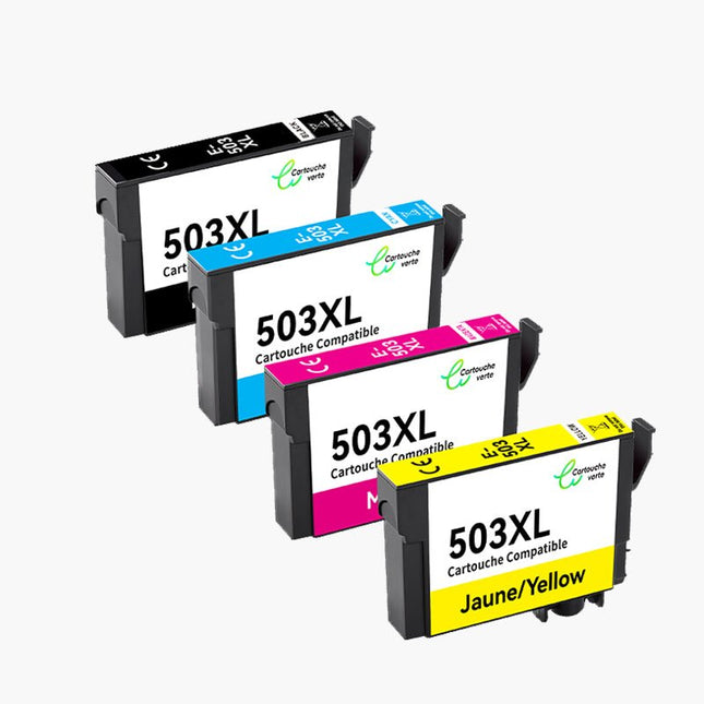 EPSON 503XL Cartouche d'encre Compatible - 4 Couleurs | Recyclée et écologique - Format XL - Cartouche verte