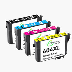 EPSON 604XL Cartouche d'encre Compatible - 4 Couleurs | Recyclée et écologique - Format XL - Cartouche verte