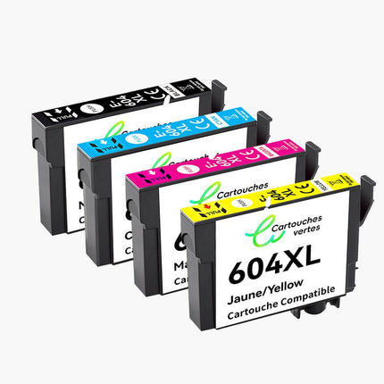 EPSON 604XL Cartouche d'encre Compatible - 4 Couleurs | Recyclée et écologique - Format XL - Cartouche verte