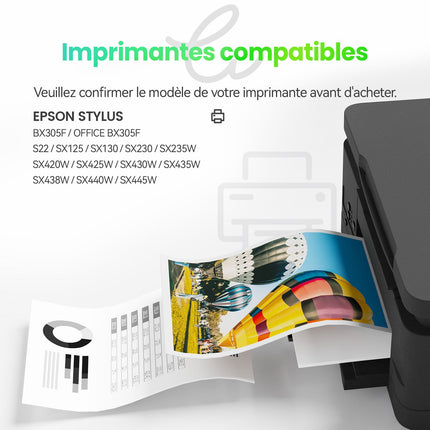 EPSON T1285XL Cartouche d'encre Compatible - 4 Couleurs | Recyclée et écologique - Format XL - Cartouche verte