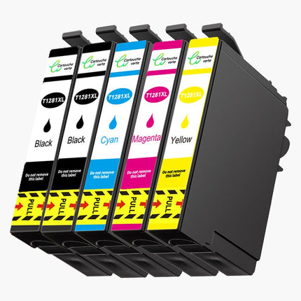 EPSON T1285XL Cartouche d'encre Compatible - 4 Couleurs | Recyclée et écologique - Format XL - Cartouche verte