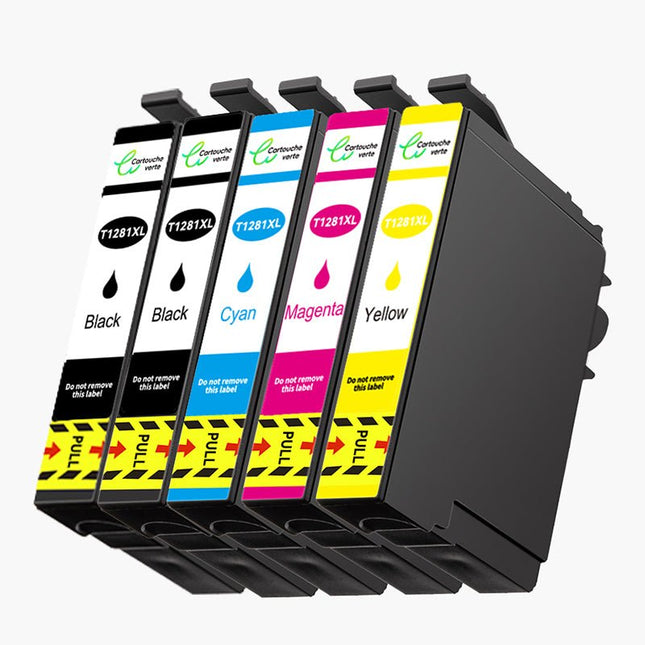 EPSON T1285XL Cartouche d'encre Compatible - 4 Couleurs | Recyclée et écologique - Format XL - Cartouche verte