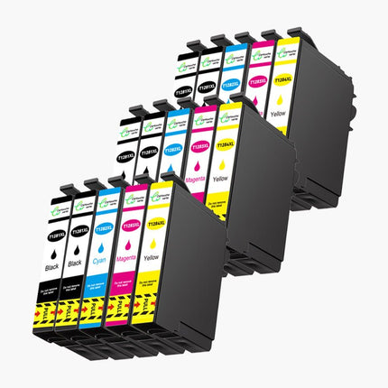 EPSON T1285XL Cartouche d'encre Compatible - 4 Couleurs | Recyclée et écologique - Format XL - Cartouche verte