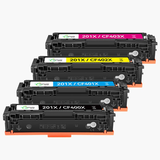 HP 201X (CF400X) Compatible Toner - 4 Couleurs(Format Standard) | Cartouche verte - Cartouche verte