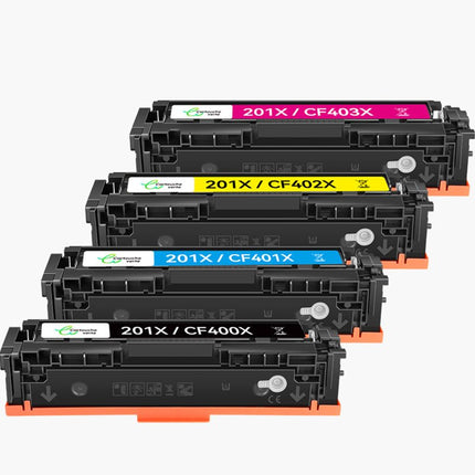 HP 201X (CF400X) Compatible Toner - 4 Couleurs（Format Standard) | Cartouche verte - Cartouche verte
